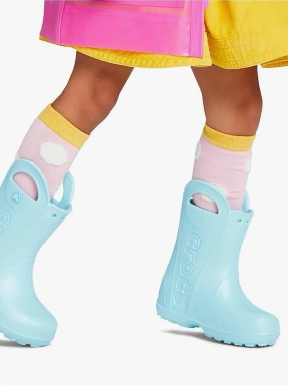 CROCS Kids' Sunny Yellow Handle Rain Boot